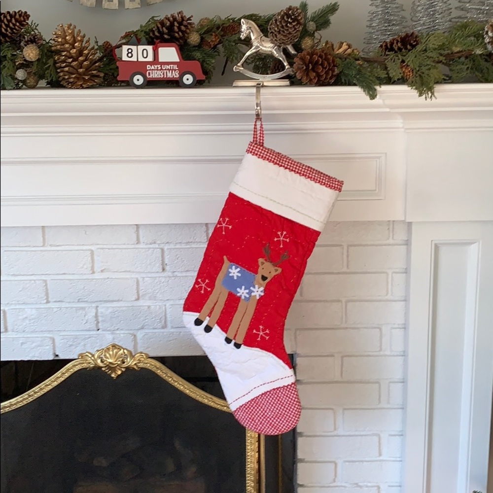 Pottery barn reindeer stocking